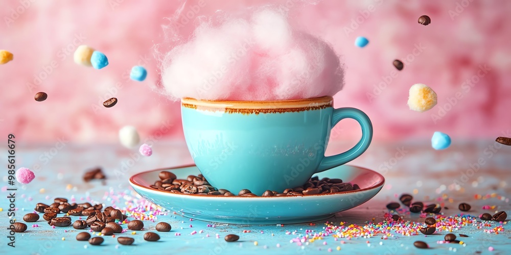 Fototapeta premium Coffee and Cotton Candy.