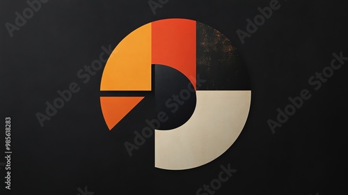 Abstract geometric art of colorful shapes arranged in a circle. Free Download Abstract geometric art of colorful shapes arranged in a circle. - GFXLoad