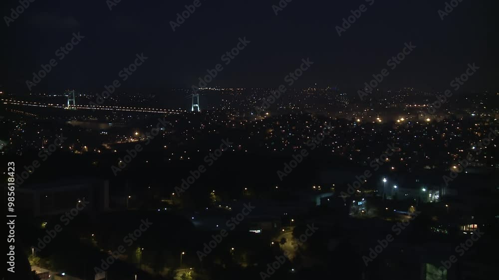 Night city lights and Bosphorus Bridge, Istanbul Night city lights and Bosphorus Bridge, Istanbul