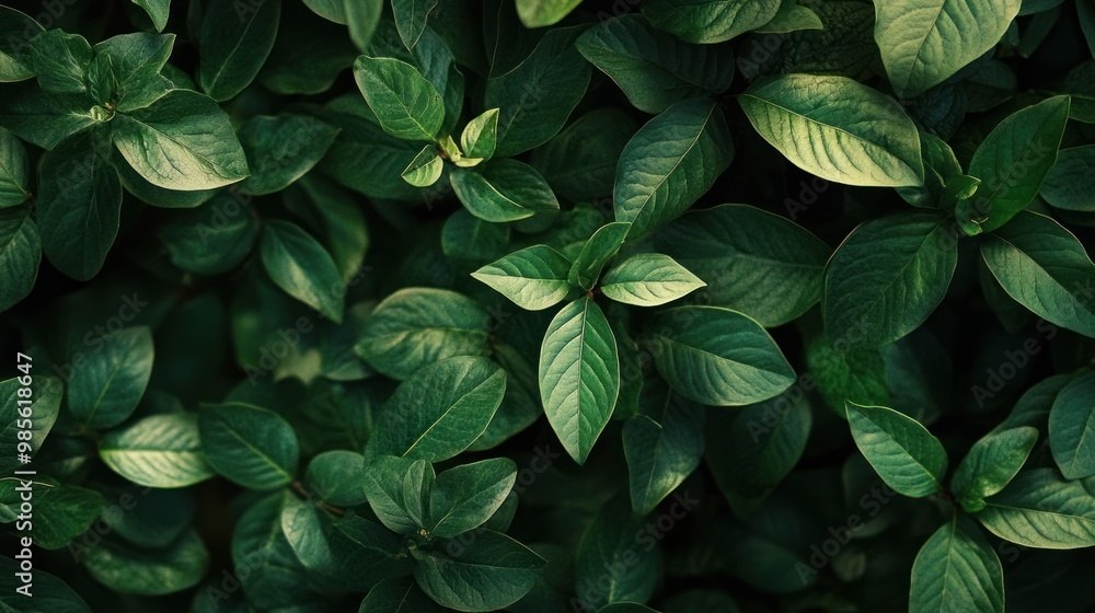 A close up of vibrant green leaves. A close up of vibrant green leaves.