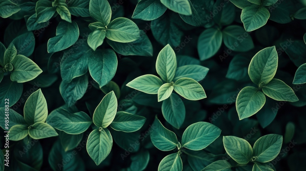 Lush green foliage with intricate leaf veins creating a natural background. Lush green foliage with intricate leaf veins creating a natural background.