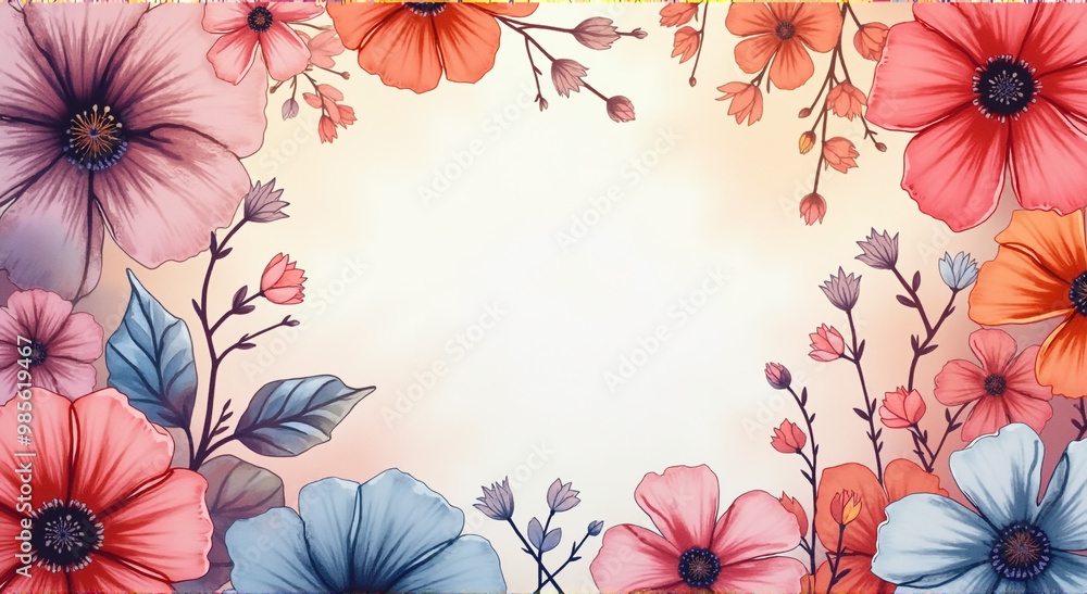 Obraz premium background with flowers