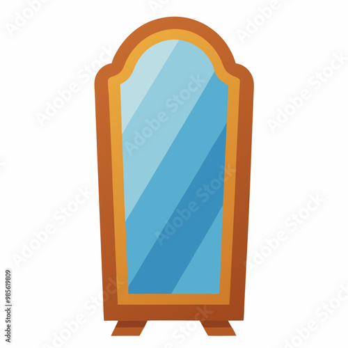 Full-Length Mirror Vector Illustration on White Background - SVG, Cricut, Clipart, and Graphic Elements