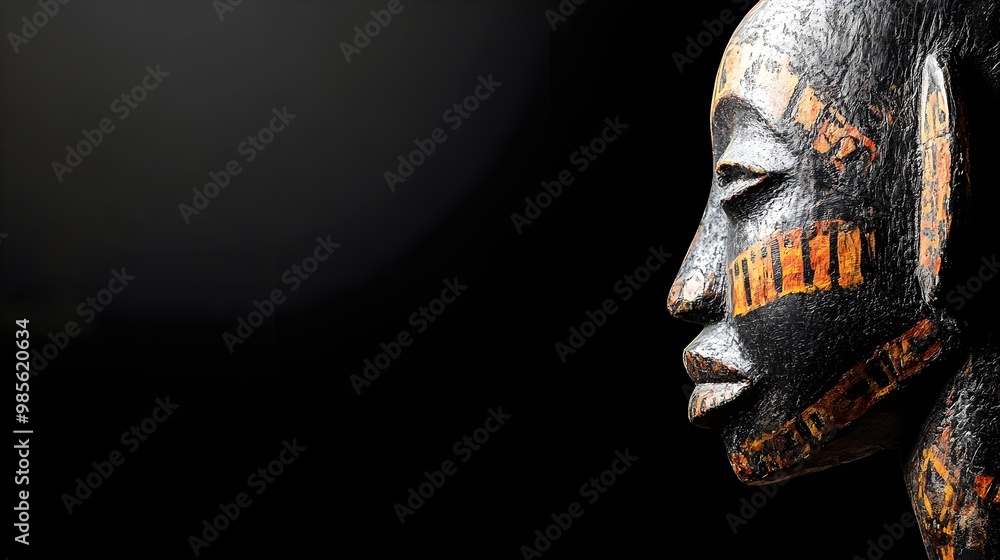 Artistic African mask, detailed features Artistic African mask, detailed features