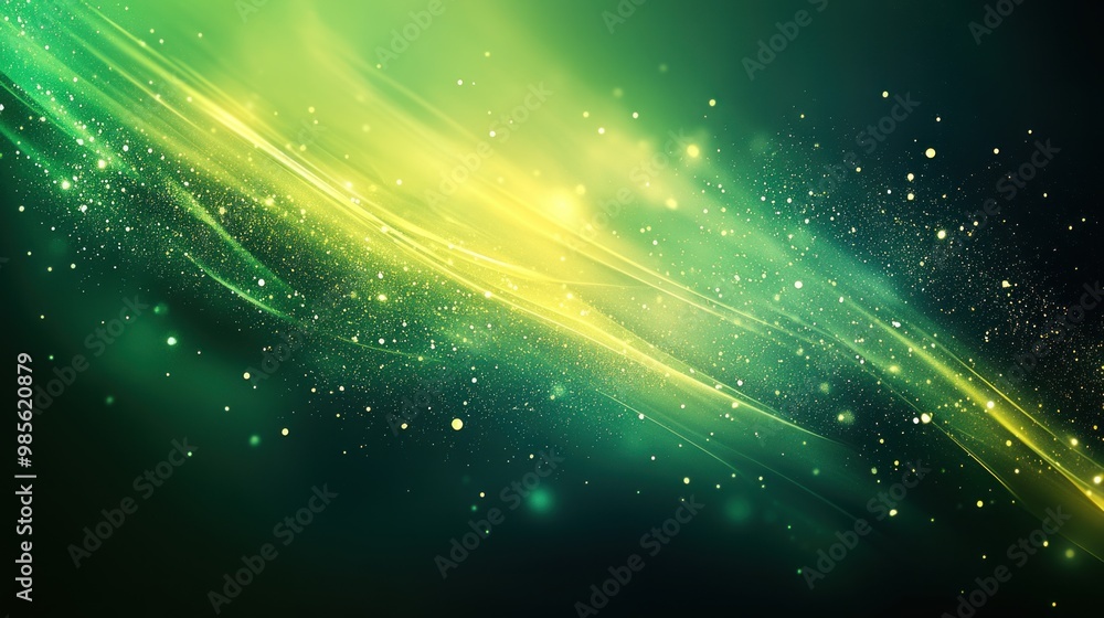 A green and yellow background with a lot of sparkles A green and yellow background with a lot of sparkles