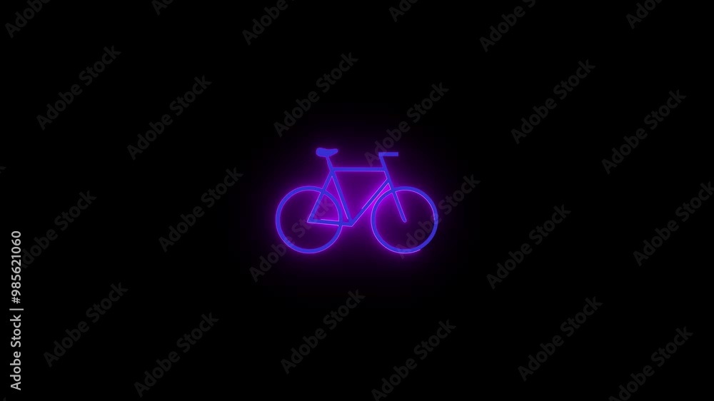 Simple Bicycle icon glyph style design, simple design logotype animation background. Bicycle icon animation on black background Simple Bicycle icon glyph style design, simple design logotype animation background. Bicycle icon animation on black background