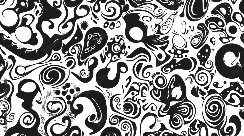 Abstract black and white swirl pattern. Abstract black and white swirl pattern.