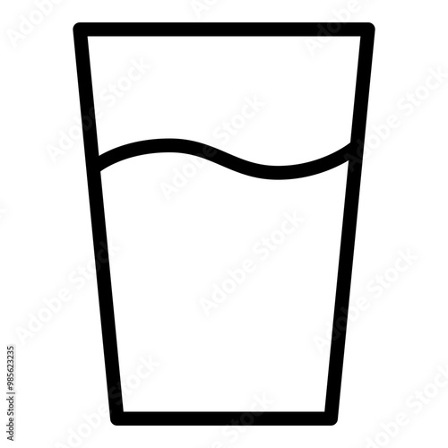 Water glass icon. Vector line icon