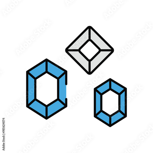 Gem icon vector stock illustration