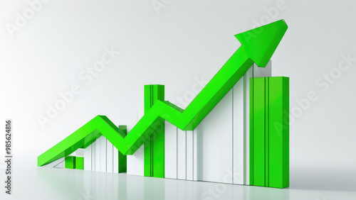 Free Download 3D Green Growth Chart: Dynamic and Eco-Friendly Data Visualization - GFXLoad