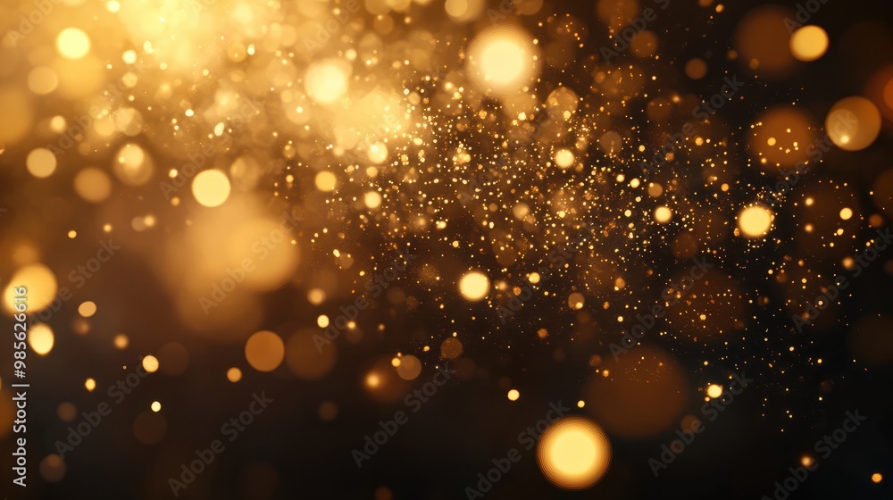 Golden fireworks with bokeh effects creating an abstract New Year ambiance, space for text placement. Realistic fireworks isolated on dark backdrop, adding a touch of festive celebration. Golden fireworks with bokeh effects creating an abstract New Year ambiance, space for text placement. Realistic fireworks isolated on dark backdrop, adding a touch of festive celebration.