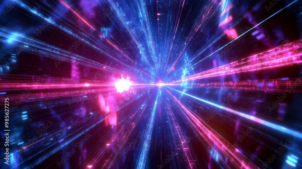 Abstract Futuristic Tunnel with Neon Lights. Abstract Futuristic Tunnel with Neon Lights.