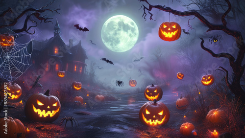 Surreal Halloween Background: A Dreamy Spookfest