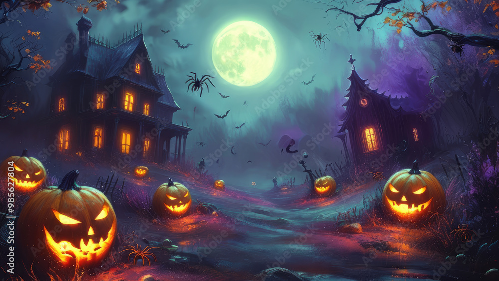 Surreal Halloween Background: A Dreamy Spookfest Surreal Halloween Background: A Dreamy Spookfest