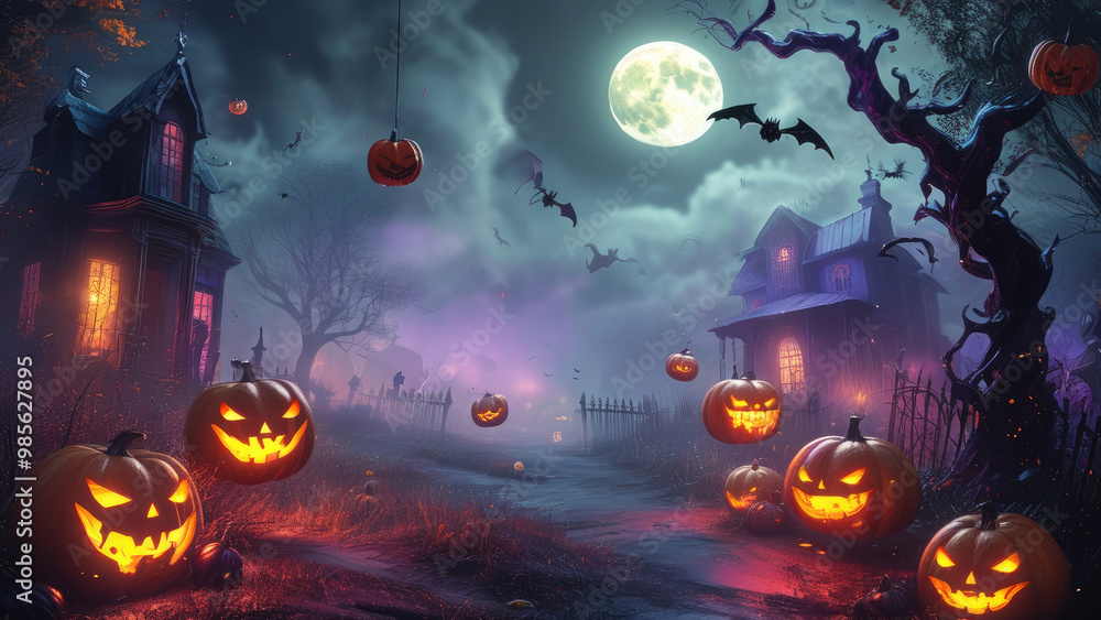 Surreal Halloween Background: A Dreamy Spookfest Surreal Halloween Background: A Dreamy Spookfest