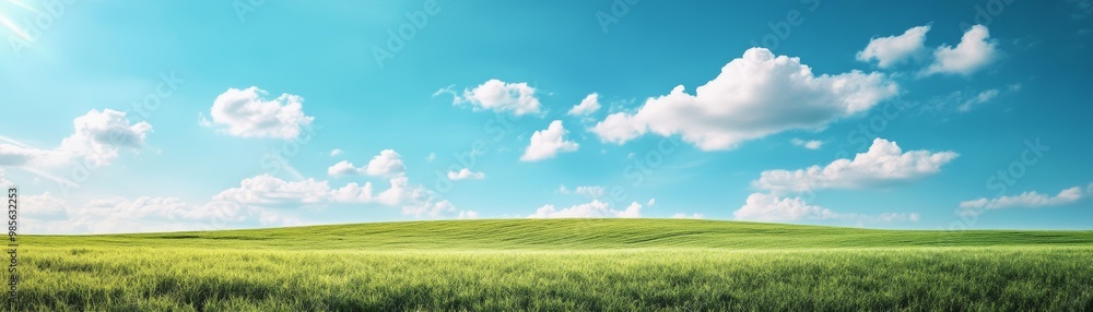 Green Field under a Blue Sky with Clouds Green Field under a Blue Sky with Clouds