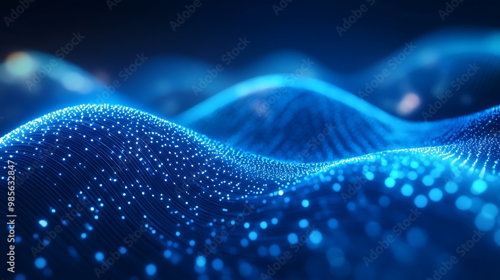 Blue wave curved lines for presentations, illustration of articles and publications on technological trends and innovations, covers of technological magazines. Light arc in blue colors Blue wave curved lines for presentations, illustration of articles and publications on technological trends and innovations, covers of technological magazines. Light arc in blue colors