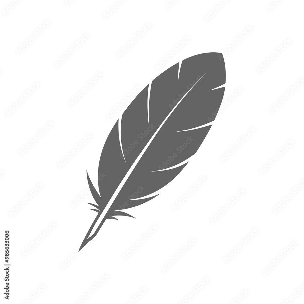 Feather illustration, natural element symbolizing creativity and inspiration Feather illustration, natural element symbolizing creativity and inspiration