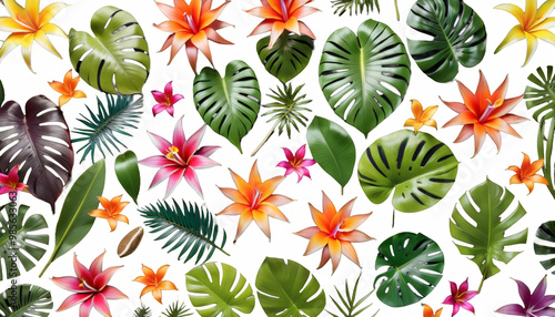 wall tropical many brightly colored plants black foliage tropics monstera garden tropical leaf design summer pattern plant background fashion illustration print abstract nature art exotic jungle