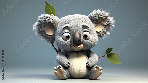 grouchy koala who’s always in a bad mood. Greg’s character has an exaggerated frown and is always complaining about something. photo