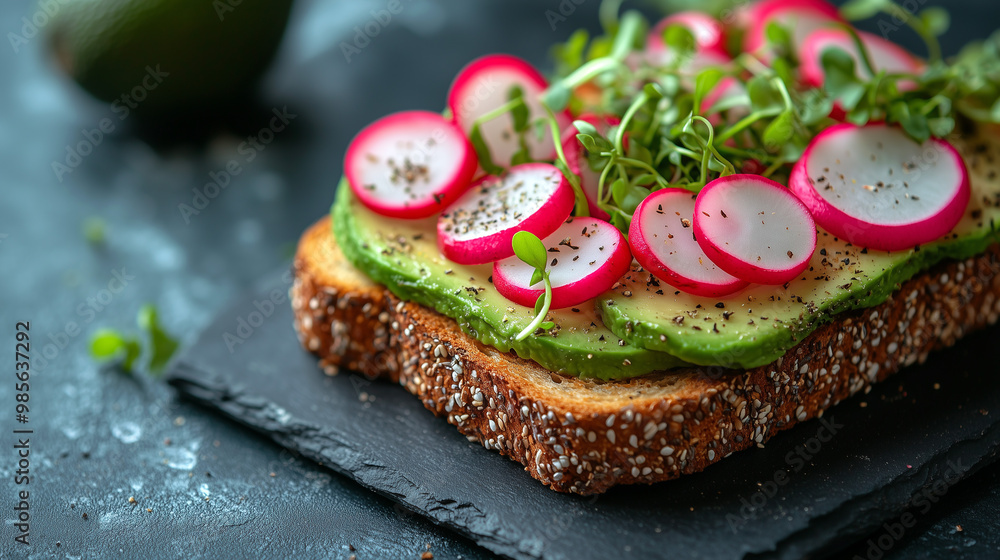 Gourmet Avocado Toast Close-Up Gourmet Avocado Toast Close-Up