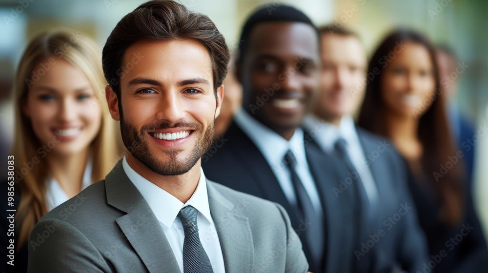 Confident Businessman Leading a Diverse Team Confident Businessman Leading a Diverse Team