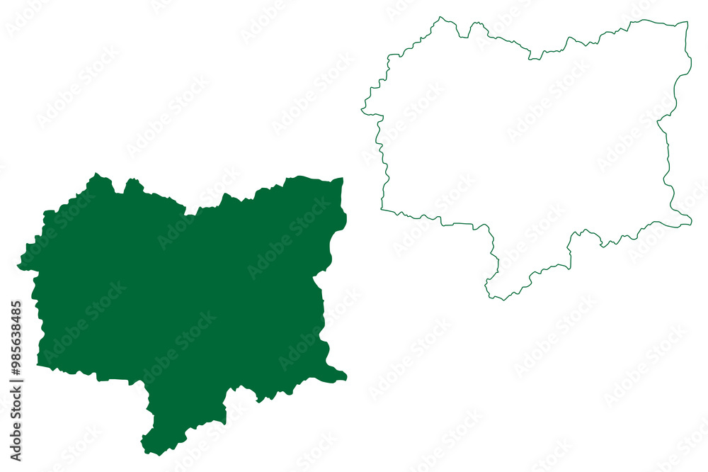 Fototapeta premium Meerut district (Uttar Pradesh State, Republic of India) map vector illustration, scribble sketch Meerut map
