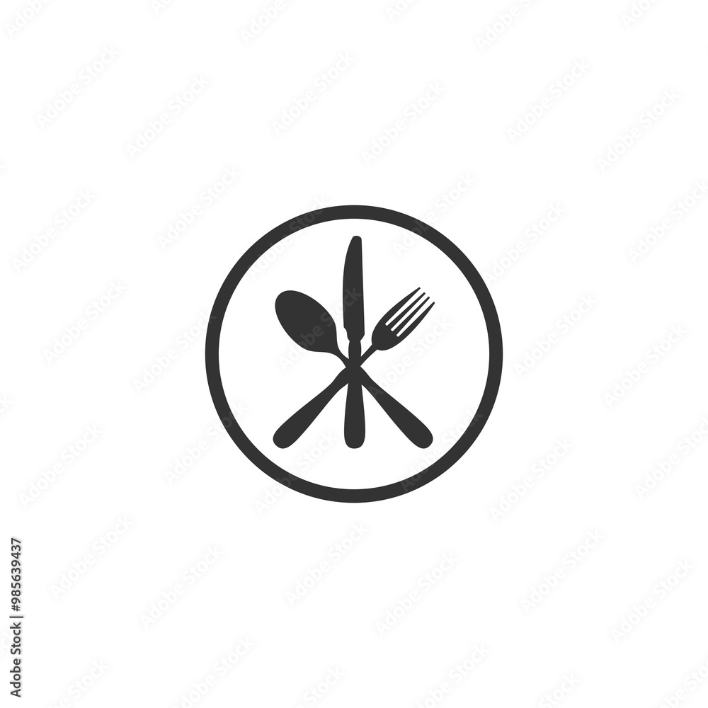 Fork, knife and spoon icons. Cutlery symbol icon isolated on transparent background Fork, knife and spoon icons. Cutlery symbol icon isolated on transparent background