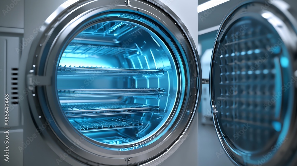A Close-Up View of a Medical Sterilization Chamber