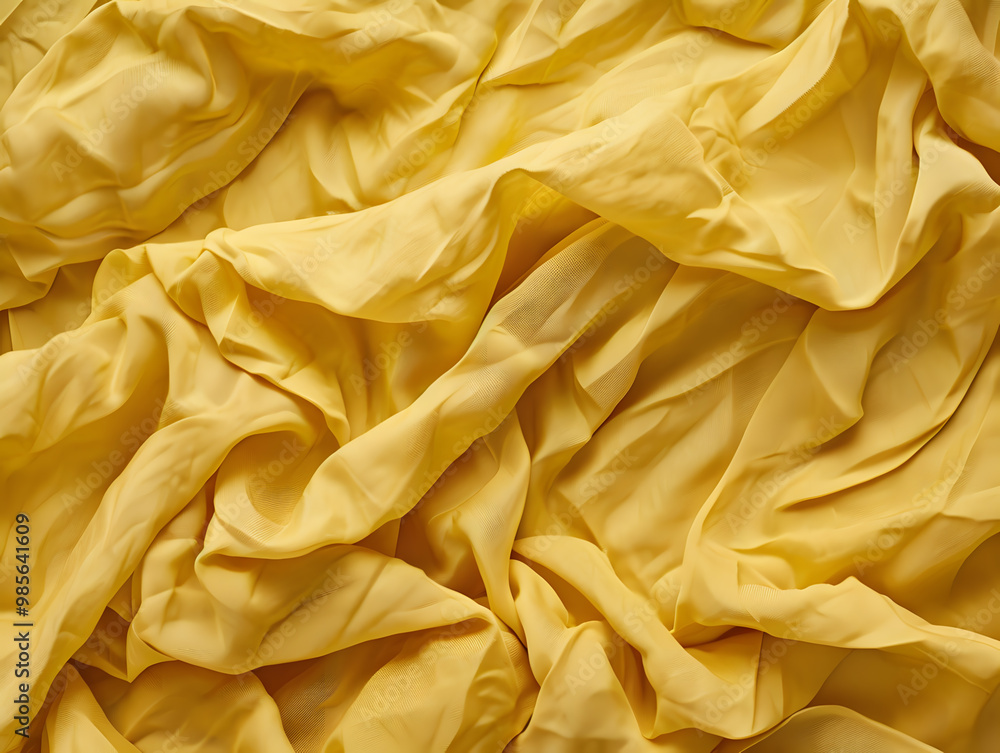 Yellow textured fabric with crumpled folds. Neural network AI generated art Yellow textured fabric with crumpled folds. Neural network AI generated art