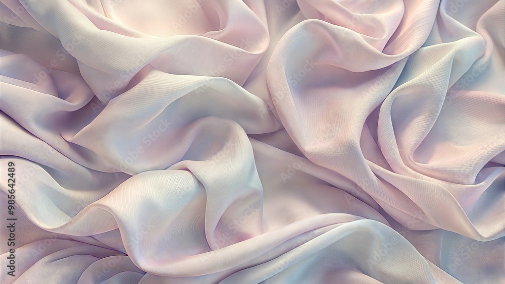Flowing fabric folds in neutral pastel shades. 