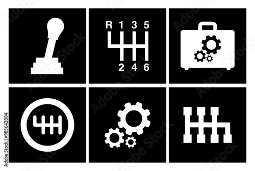 Assorted Gear Box Icons Vector