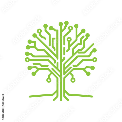 Abstract Circuit Board Tree icon