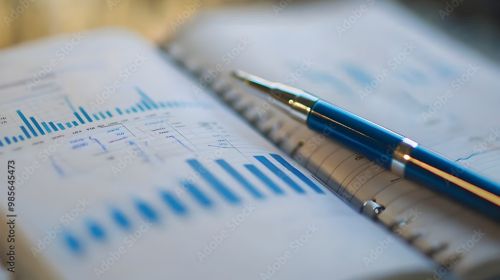 Analytical Insights Captured in an Open Notebook with a Financial Graph and Pen Analytical Insights Captured in an Open Notebook with a Financial Graph and Pen