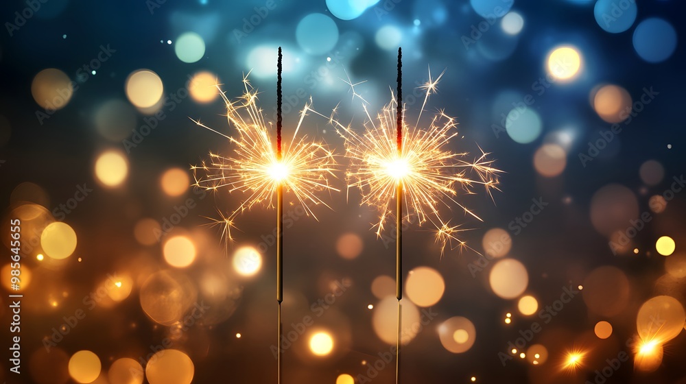 Sparkling Firecrackers on a Bokeh Background Sparkling Firecrackers on a Bokeh Background