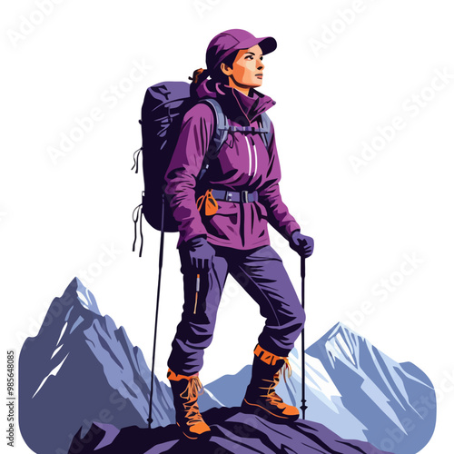 Adventurous Woman on the way, PNG