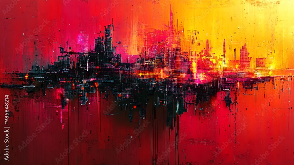 A fusion of street graffiti and digital glitch art, bold graffiti tags distorted by pixelated fragments, abstract shapes blending with vibrant glitch patterns, A fusion of street graffiti and digital glitch art, bold graffiti tags distorted by pixelated fragments, abstract shapes blending with vibrant glitch patterns,