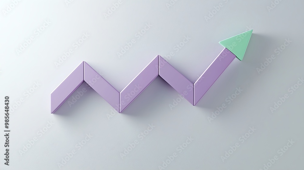 An abstract 3D arrow points upwards, symbolizing growth and minimalist success. An abstract 3D arrow points upwards, symbolizing growth and minimalist success.