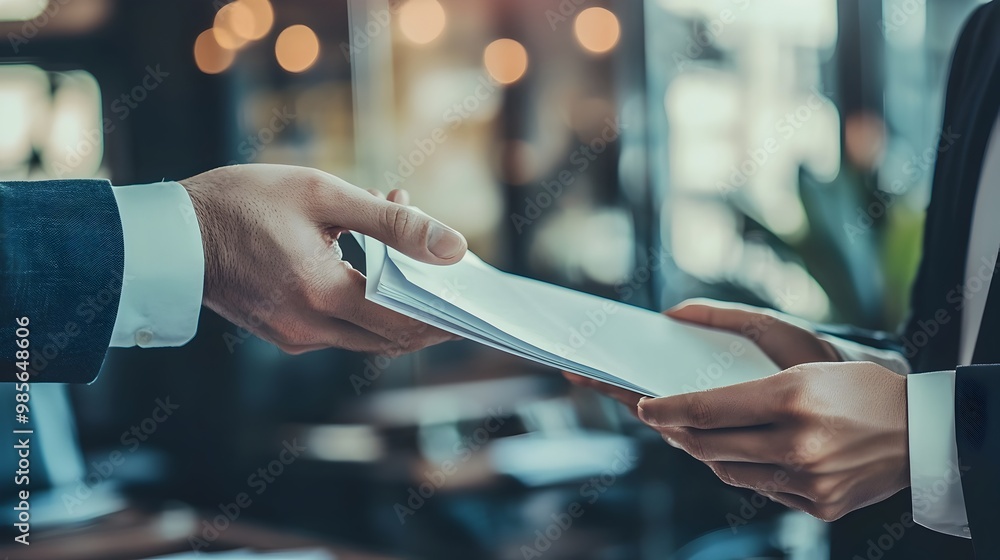 Colleagues Exchanging Documents During Business Meeting