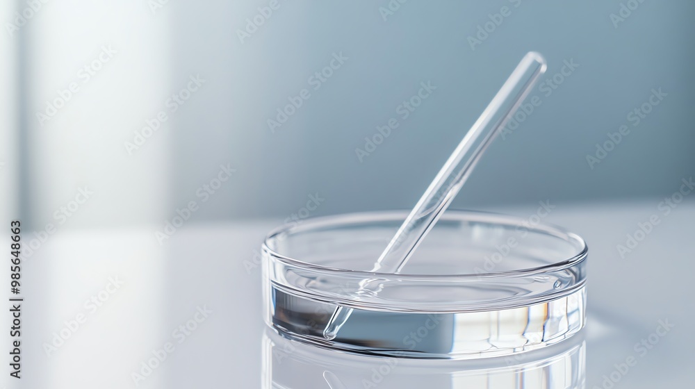 Glass Dropper in a Petri Dish with Liquid Glass Dropper in a Petri Dish with Liquid