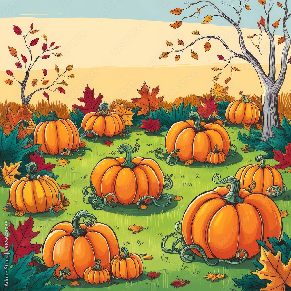 Harvest delights menu template with autumn leaves and festive icons Harvest delights menu template with autumn leaves and festive icons