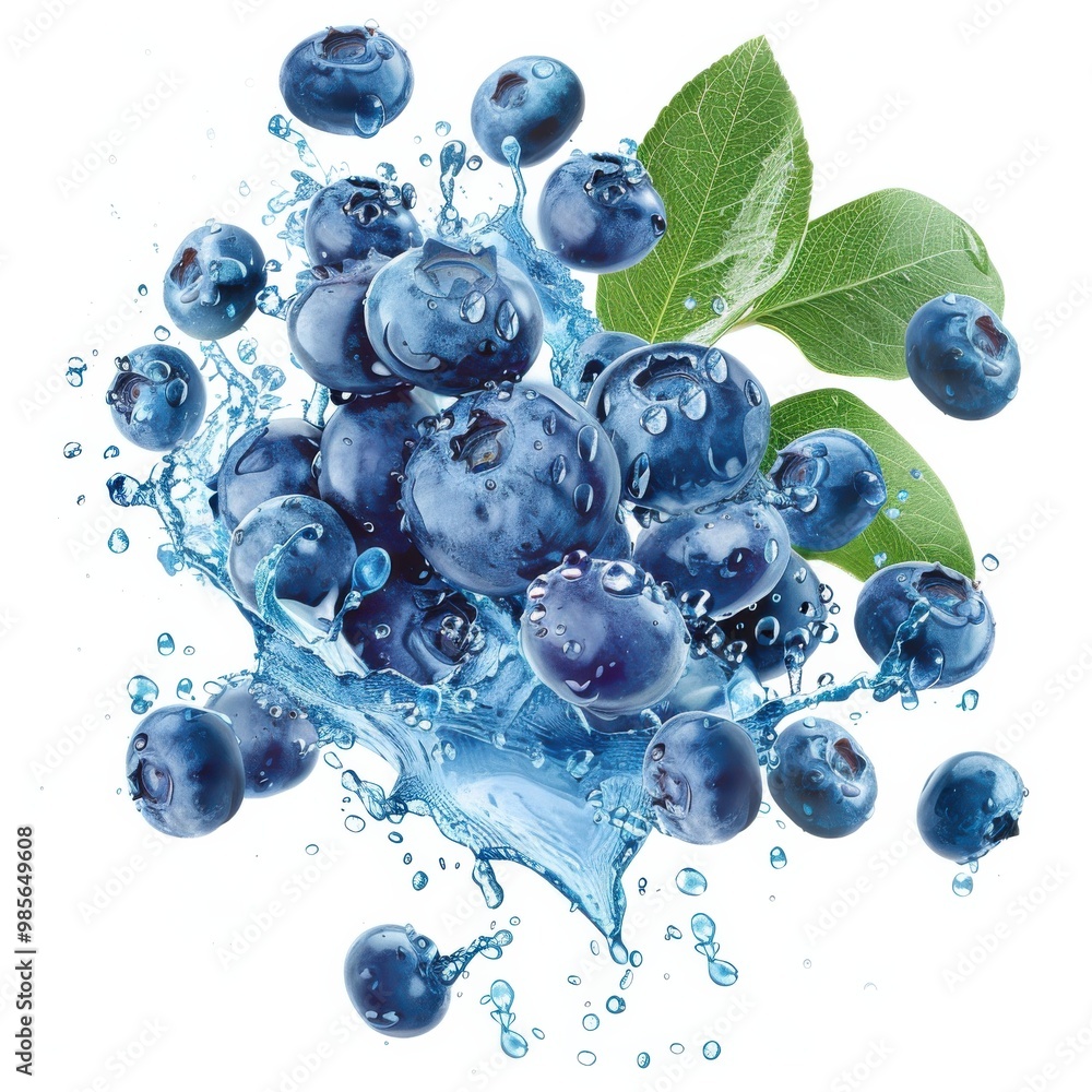 Blackberries with Motion Blur and Juice Splash, Isolated on White Background Blackberries with Motion Blur and Juice Splash, Isolated on White Background