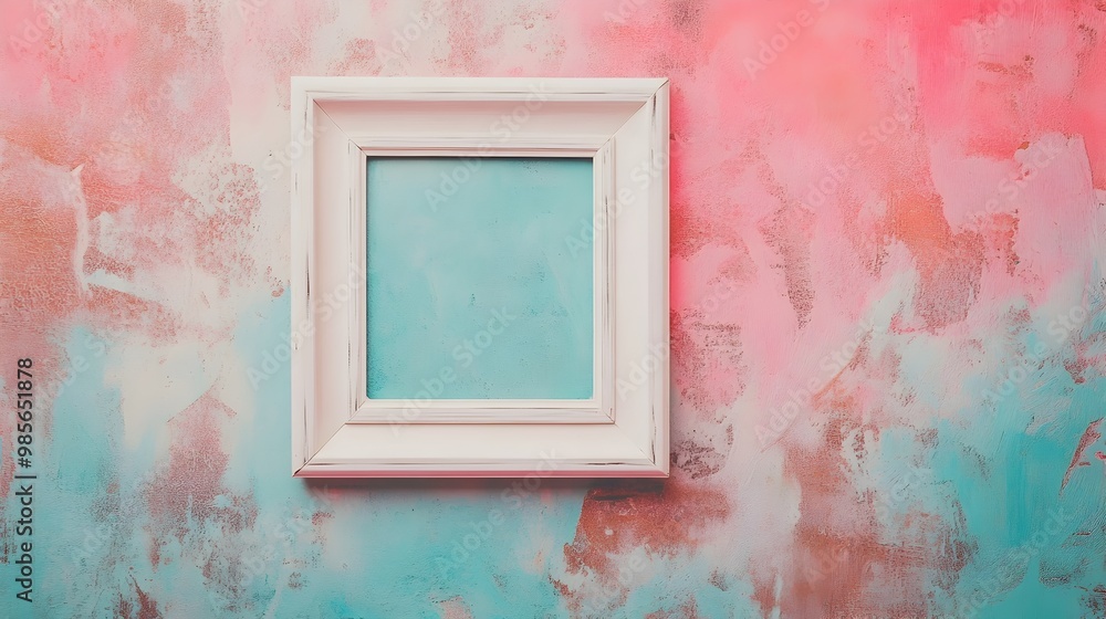Minimalist Polaroid-Style Pastel Frame on Faded Background with Empty Space Minimalist Polaroid-Style Pastel Frame on Faded Background with Empty Space