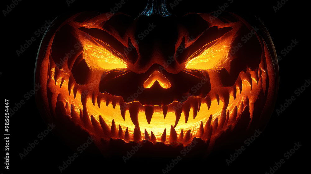 Halloween Pumpkin with Sharp Teeth Halloween Pumpkin with Sharp Teeth