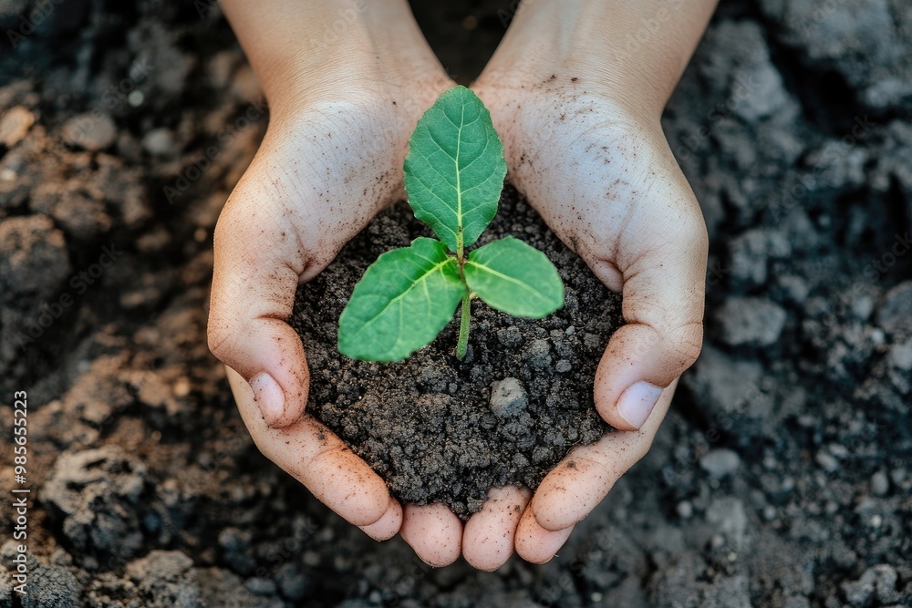 Hands gently cradling a small seedling, symbolizing the growth of mental health over time Hands gently cradling a small seedling, symbolizing the growth of mental health over time