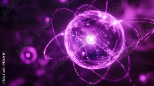 Glowing Cosmic Energy Swirl in Vibrant Purple Hues