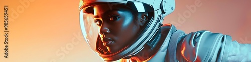 Black woman astronaut represents the aspirations of black women in space exploration.