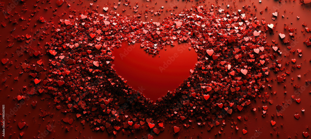 Red heart background with small hearts Red heart background with small hearts