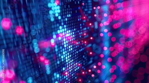 Wallpaper Mural Retro neon background with magenta and blue gradients pixel art and glitchy neon liquid patterns Torontodigital.ca