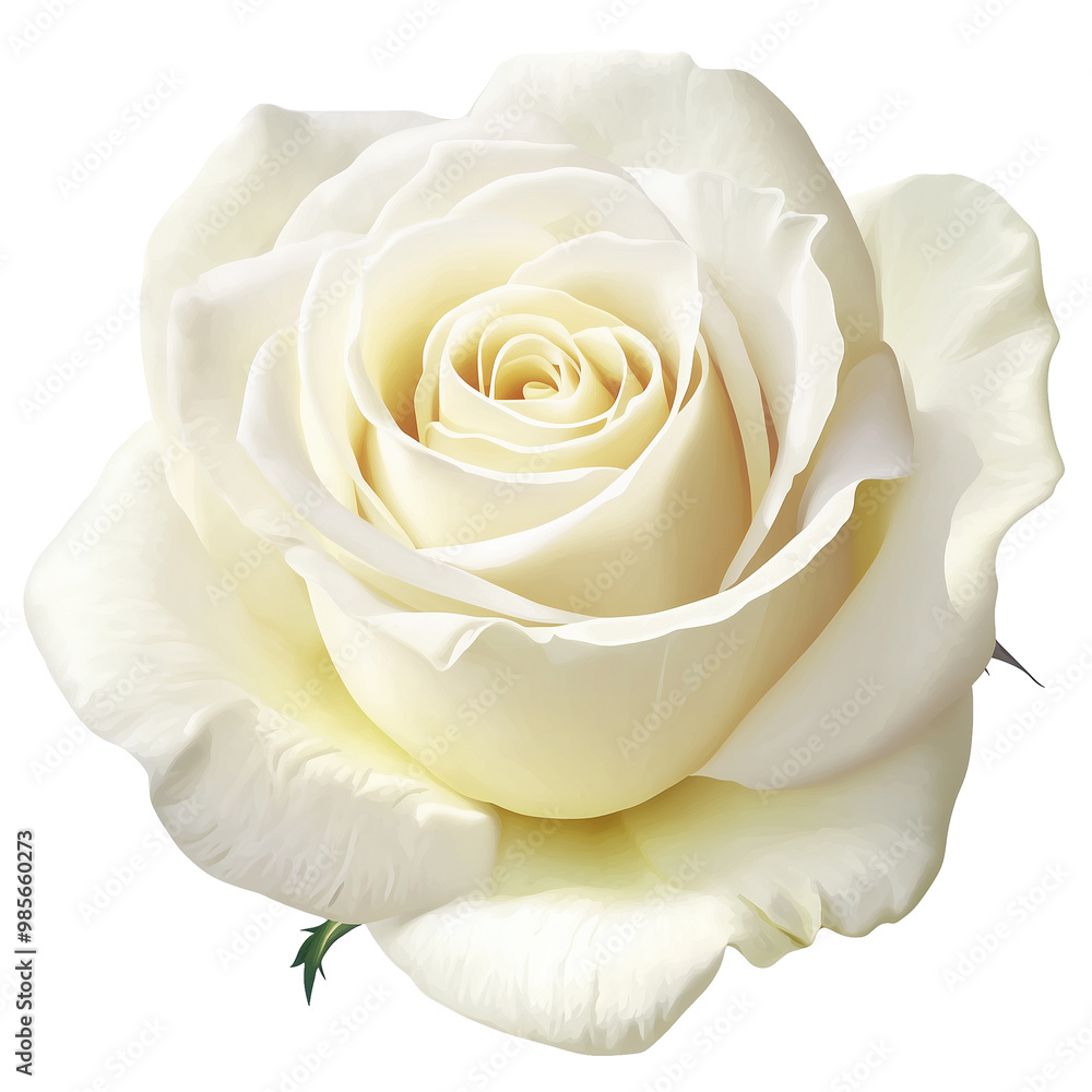 Realistic White Rose Isolated on Transparent Background Realistic White Rose Isolated on Transparent Background